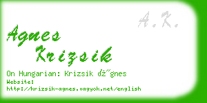 agnes krizsik business card